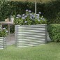 vidaXL Jardinera arriate acero recubrimiento polvo plata 114x40x68 cm vidaXL Jardinera arriate acero recubrimiento polvo plata 114x40x68 cm