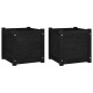 vidaXL Jardineras 2 uds madera maciza de pino negro 40x40x40 cm vidaXL Jardineras 2 uds madera maciza de pino negro 40x40x40 cm