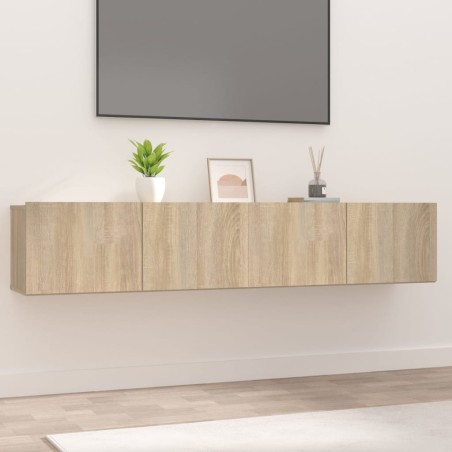 vidaXL Muebles para TV 2 uds madera contrachapada roble 80x30x30 cm