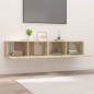 vidaXL Muebles para TV 2 uds madera contrachapada roble 80x30x30 cm vidaXL Muebles para TV 2 uds madera contrachapada roble 80x30x30 cm