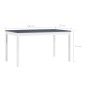 vidaXL Mesa de comedor de madera de pino blanco y gris 140x70x73 cm vidaXL Mesa de comedor de madera de pino blanco y gris 140x70x73 cm