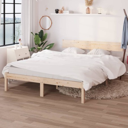 vidaXL Estructura de cama madera maciza de pino individual 120x190 cm