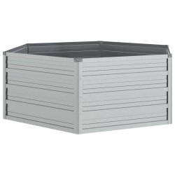 vidaXL Arriate de acero galvanizado plateado 129x45 cm