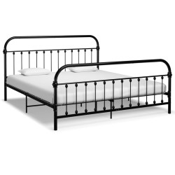 vidaXL Estructura de cama de metal negro 180x200 cm