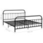 vidaXL Estructura de cama de metal negro 180x200 cm