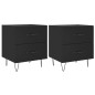 vidaXL Mesitas de noche 2 uds madera ingeniería negro 40x35x47,5 cm vidaXL Mesitas de noche 2 uds madera ingeniería negro 40x35x47,5 cm