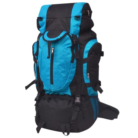 vidaXL Mochila excursionismo XXL 75 L Negro y azul
