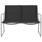 vidaXL Juego de muebles de jardín 4 piezas tela y acero negro vidaXL Juego de muebles de jardín 4 piezas tela y acero negro