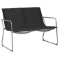 vidaXL Juego de muebles de jardín 4 piezas tela y acero negro vidaXL Juego de muebles de jardín 4 piezas tela y acero negro