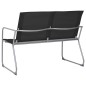vidaXL Juego de muebles de jardín 4 piezas tela y acero negro vidaXL Juego de muebles de jardín 4 piezas tela y acero negro