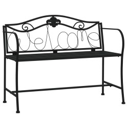 vidaXL Banco de jardín de dos plazas 104 cm acero negro