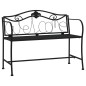 vidaXL Banco de jardín de dos plazas 104 cm acero negro
