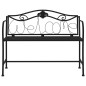 vidaXL Banco de jardín de dos plazas 104 cm acero negro
