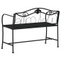 vidaXL Banco de jardín de dos plazas 104 cm acero negro