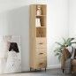 vidaXL Aparador de madera contrachapada roble Sonoma 34,5x34x180 cm vidaXL Aparador de madera contrachapada roble Sonoma 34,5x34x180 cm