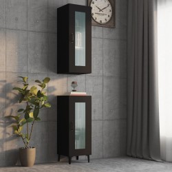 vidaXL Armario de pared colgante negro 34,5x34x90 cm