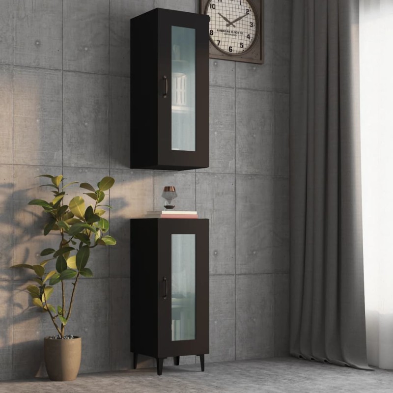 vidaXL Armario de pared colgante negro 34,5x34x90 cm vidaXL Armario de pared colgante negro 34,5x34x90 cm