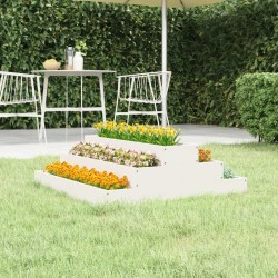 vidaXL Jardinera de madera maciza de pino blanco 80x80x27 cm