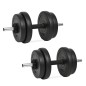 vidaXL Juego de mancuernas hierro fundido 14 piezas 20 kg vidaXL Juego de mancuernas hierro fundido 14 piezas 20 kg