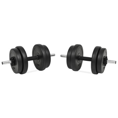 vidaXL Juego de mancuernas hierro fundido 14 piezas 20 kg