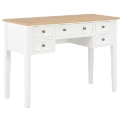 vidaXL Escritorio de madera blanco 109,5x45x77,5 cm