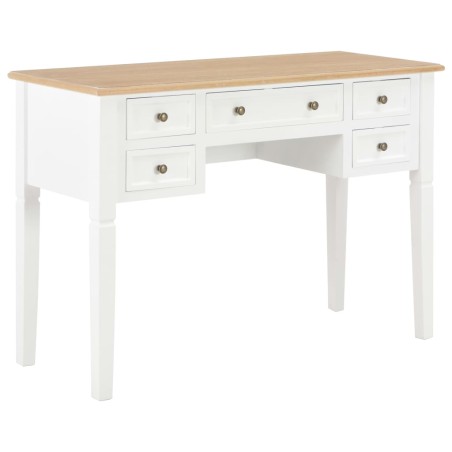vidaXL Escritorio de madera blanco 109,5x45x77,5 cm