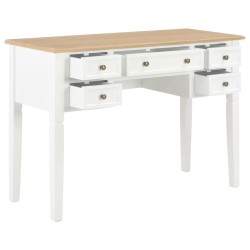 vidaXL Escritorio de madera blanco 109,5x45x77,5 cm