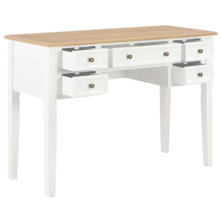 vidaXL Escritorio de madera blanco 109,5x45x77,5 cm