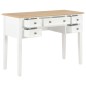 vidaXL Escritorio de madera blanco 109,5x45x77,5 cm