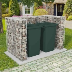 vidaXL Gaviones para ocultar contenedor doble 180x100x120 cm 