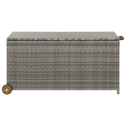 vidaXL Caja almacenaje jardín ratán sintético gris claro 120x65x61 cm