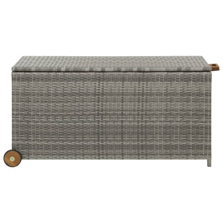 vidaXL Caja almacenaje jardín ratán sintético gris claro 120x65x61 cm