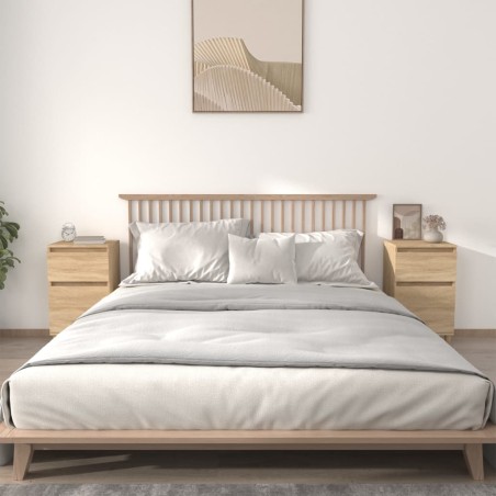 vidaXL Mesitas de noche 2 uds color roble sonoma 40x35x70 cm