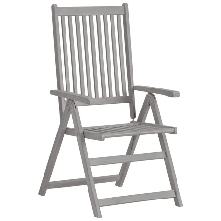 vidaXL Sillas de jardín reclinables 2 uds madera maciza de acacia gris 
