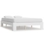 vidaXL Estructura de cama de madera maciza de pino blanco 140x200 cm vidaXL Estructura de cama de madera maciza de pino blanco 140x200 cm