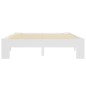 vidaXL Estructura de cama de madera maciza de pino blanco 140x200 cm vidaXL Estructura de cama de madera maciza de pino blanco 140x200 cm