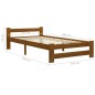 vidaXL Estructura de cama madera maciza pino marrón miel 100x200 cm vidaXL Estructura de cama madera maciza pino marrón miel 100x200 cm