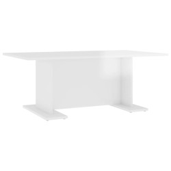 vidaXL Mesa de centro madera contrachapada blanco brillo 103,5x60x40cm