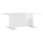 vidaXL Mesa de centro madera contrachapada blanco brillo 103,5x60x40cm