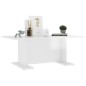 vidaXL Mesa de centro madera contrachapada blanco brillo 103,5x60x40cm
