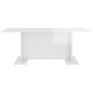 vidaXL Mesa de centro madera contrachapada blanco brillo 103,5x60x40cm
