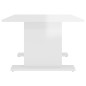 vidaXL Mesa de centro madera contrachapada blanco brillo 103,5x60x40cm