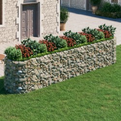 vidaXL Arriate de gaviones de hierro galvanizado 500x100x100 cm