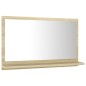 vidaXL Espejo de baño madera contrachapada color roble 60x10,5x37 cm