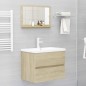 vidaXL Espejo de baño madera contrachapada color roble 60x10,5x37 cm