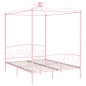 vidaXL Estructura de cama con dosel metal rosa 160x200 cm vidaXL Estructura de cama con dosel metal rosa 160x200 cm