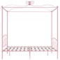 vidaXL Estructura de cama con dosel metal rosa 160x200 cm vidaXL Estructura de cama con dosel metal rosa 160x200 cm