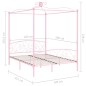 vidaXL Estructura de cama con dosel metal rosa 160x200 cm vidaXL Estructura de cama con dosel metal rosa 160x200 cm