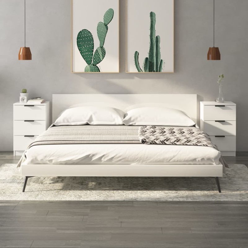 vidaXL Mesitas de noche 2 uds color blanco brillante 40x36x65 cm vidaXL Mesitas de noche 2 uds color blanco brillante 40x36x65 cm
