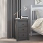 vidaXL Mesita de noche madera maciza de pino gris 40x35x61,5 cm vidaXL Mesita de noche madera maciza de pino gris 40x35x61,5 cm